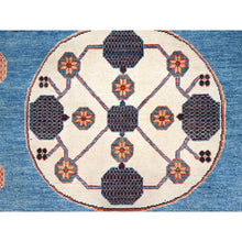 Load image into Gallery viewer, 9&#39;1&quot;x11&#39;9&quot; Baby Blue, Khotan Design With Large Elements, Hand Knotted, Natural Dyes, Soft Wool, Oriental Rug FWR513576