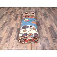 Load image into Gallery viewer, 9&#39;1&quot;x11&#39;9&quot; Baby Blue, Khotan Design With Large Elements, Hand Knotted, Natural Dyes, Soft Wool, Oriental Rug FWR513576