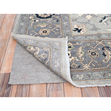 Load image into Gallery viewer, 9&#39;x12&#39;2&quot; Gainsboro Gray, Afghan Peshawar With Serapi Heriz Design, Vegetable Dyes, 100% Wool, Hand Knotted, Oriental Rug FWR513618