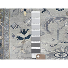 Load image into Gallery viewer, 9&#39;x12&#39;2&quot; Gainsboro Gray, Afghan Peshawar With Serapi Heriz Design, Vegetable Dyes, 100% Wool, Hand Knotted, Oriental Rug FWR513618