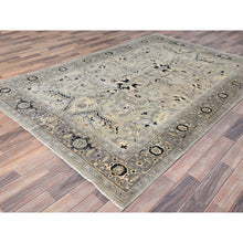 Load image into Gallery viewer, 6&#39;x8&#39;9&quot; Battleship Grey, Afghan Peshawar With Serapi Heriz Design, Soft Wool, Vegetable Dyes, Dense Weave, Hand Knotted, Oriental Rug FWR513666