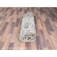 Load image into Gallery viewer, 6&#39;x8&#39;9&quot; Battleship Grey, Afghan Peshawar With Serapi Heriz Design, Soft Wool, Vegetable Dyes, Dense Weave, Hand Knotted, Oriental Rug FWR513666