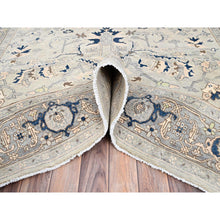 Load image into Gallery viewer, 6&#39;2&quot;x8&#39;10&quot; Gainsboro Grey, Afghan Peshawar With Serapi Heriz Design, Extra Soft Wool, Hand Knotted, Natural Dyes, Dense Weave, Oriental Rug FWR513672