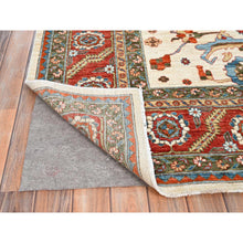 Load image into Gallery viewer, 8&#39;1&quot;x9&#39;9&quot; Bone White, Pure Wool, Vegetable Dyes, 200 Kpsi, Heriz All Over Design, Hand Knotted, Oriental Rug FWR513690