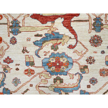 Load image into Gallery viewer, 8&#39;1&quot;x9&#39;9&quot; Bone White, Pure Wool, Vegetable Dyes, 200 Kpsi, Heriz All Over Design, Hand Knotted, Oriental Rug FWR513690