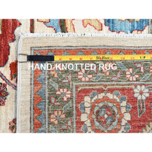 Load image into Gallery viewer, 8&#39;1&quot;x9&#39;9&quot; Bone White, Pure Wool, Vegetable Dyes, 200 Kpsi, Heriz All Over Design, Hand Knotted, Oriental Rug FWR513690