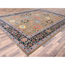 Load image into Gallery viewer, 9&#39;x11&#39;9&quot; Tortilla Brown, Natural Dyes, Natural Wool, Hand Knotted, Dense Weave, Afghan Peshawar With Serapi Heriz Design, Oriental Rug FWR513804