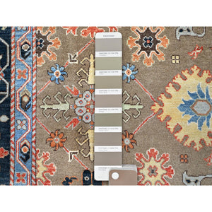 9'x11'9" Tortilla Brown, Natural Dyes, Natural Wool, Hand Knotted, Dense Weave, Afghan Peshawar With Serapi Heriz Design, Oriental Rug FWR513804