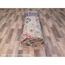 Load image into Gallery viewer, 9&#39;x11&#39;9&quot; Tortilla Brown, Natural Dyes, Natural Wool, Hand Knotted, Dense Weave, Afghan Peshawar With Serapi Heriz Design, Oriental Rug FWR513804