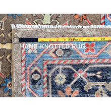 Load image into Gallery viewer, 9&#39;x11&#39;9&quot; Tortilla Brown, Natural Dyes, Natural Wool, Hand Knotted, Dense Weave, Afghan Peshawar With Serapi Heriz Design, Oriental Rug FWR513804