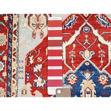 Load image into Gallery viewer, 4&#39;x6&#39; Tomoto Red, Afghan Peshawar With Serapi Heriz Design, Soft Wool, Dense Weave, Vegetable Dyes, Hand Knotted, Oriental Rug FWR513846