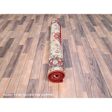 Load image into Gallery viewer, 4&#39;x6&#39; Tomoto Red, Afghan Peshawar With Serapi Heriz Design, Soft Wool, Dense Weave, Vegetable Dyes, Hand Knotted, Oriental Rug FWR513846