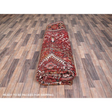 Load image into Gallery viewer, 10&#39;2&quot;x13&#39; Alloy Orange, Semi Antique Persian Heriz with Ivory Corners, Good Condition, Rustic Feel, Worn Wool, Hand Knotted, Oriental Rug FWR513936