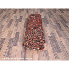 Load image into Gallery viewer, 7&#39;7&quot;x11&#39; Chili Red, Rustic Look, Worn Wool, Hand Knotted, Semi Antique Persian Heriz With Tribal Ambience, Good Condition, Oriental Rug FWR513954