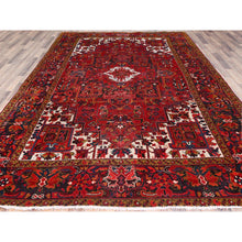 Load image into Gallery viewer, 8&#39;2&quot;x11&#39;10&quot; Barn Red, Vintage Persian Heriz, Good Condition, Rustic Look, Worn Wool, Hand Knotted, Oriental Rug FWR513978