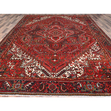 Load image into Gallery viewer, 9&#39;9&quot;x12&#39;5&quot; Barn Red, Vintage Persian Heriz, Good Condition, Rustic Feel, Worn Wool, Hand Knotted, Oriental Rug FWR514014
