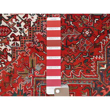Load image into Gallery viewer, 9&#39;9&quot;x12&#39;5&quot; Barn Red, Vintage Persian Heriz, Good Condition, Rustic Feel, Worn Wool, Hand Knotted, Oriental Rug FWR514014