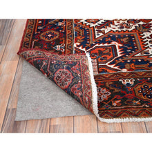 Load image into Gallery viewer, 7&#39;5&quot;x8&#39;10&quot; Chili Red, Good Condition, Rustic Feel, Worn Wool, Hand Knotted, Vintage Persian Heriz, Village Motif, Oriental Rug FWR514086