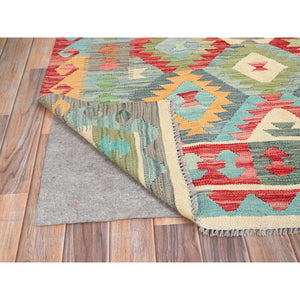 6'7"x9'9" Colorful, Extra Soft Wool, Hand Woven, Flat Weave, Afghan Kilim With Geometric Patterns, Natural Dyes, Reversible, Oriental Rug FWR514230