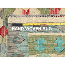 Load image into Gallery viewer, 6&#39;7&quot;x9&#39;9&quot; Colorful, Extra Soft Wool, Hand Woven, Flat Weave, Afghan Kilim With Geometric Patterns, Natural Dyes, Reversible, Oriental Rug FWR514230