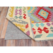 Load image into Gallery viewer, 6&#39;8&quot;x9&#39;8&quot; Colorful, Afghan Kilim With Geometric Pattern, 100% Wool, Vegetable Dyes, Flat Weave, Hand Woven, Oriental Rug FWR514236