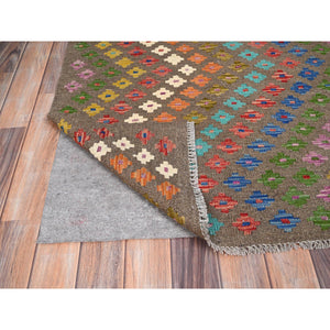 7'x9'8" Colorful, Extra Soft Wool, Hand Woven, Vegetable Dyes, Afghan Kilim With Chevron Zig Zag Design, Flat Weave, Oriental Rug FWR514260