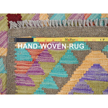 Load image into Gallery viewer, 2&#39;x3&#39; Colorful, Reversible, Flat Weave, Hand Woven, Pure Wool, Afghan Kilim With Geometric Pattern, Natural Dyes, Oriental Rug FWR514398