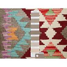 Load image into Gallery viewer, 2&#39;x3&#39; Colorful, Hand Woven, Pure Wool, Afghan Kilim With Geometric Pattern, Vegetable Dyes, Reversible, Flat Weave, Oriental Rug FWR514428