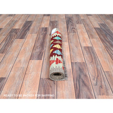 Load image into Gallery viewer, 2&#39;x2&#39;10&quot; Cherry Red, Natural Dyes, Pure Wool, Hand Woven, Flat Weave, Afghan Kilim with Geometric Pattern, Reversible, Oriental Rug FWR514458