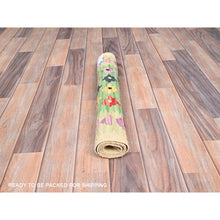 Load image into Gallery viewer, 2&#39;x3&#39; Fern Green, Natural Dyes, Soft Wool, Reversible, Flat Weave, Afghan Kilim With Geometric Pattern, Hand Woven, Oriental Rug FWR514494