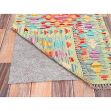 Load image into Gallery viewer, 2&#39;x2&#39;10&quot; Candy Red, Vegetable Dyes, Flat Weave, Reversible, Afghan Kilim With Geometric Pattern, Natural Wool, Hand Woven, Oriental Rug FWR514512