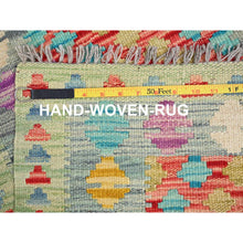 Load image into Gallery viewer, 2&#39;x2&#39;10&quot; Candy Red, Vegetable Dyes, Flat Weave, Reversible, Afghan Kilim With Geometric Pattern, Natural Wool, Hand Woven, Oriental Rug FWR514512