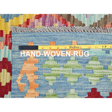 Load image into Gallery viewer, 10&#39;7&quot;x14&#39; Colorful, Reversible, Flat Weave, Extra Soft Wool, Natural Dyes, Afghan Kilim with Geometric Pattern, Hand Woven, Oriental Rug FWR514530