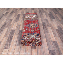 Load image into Gallery viewer, 8&#39;1&quot;x10&#39;6&quot; Rich Red, Dense Weave, Vegetable Dyes, 100% Wool, Afghan Super Kazak With Geometric Elements, Hand Knotted, Oriental Rug FWR514710
