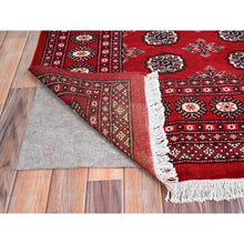 Load image into Gallery viewer, 6&#39;1&quot;x9&#39;4&quot; Crimson Red, Princess Bokara With Geometric Medallions, Vegetable Dyes, 100% Wool, Hand Knotted, Oriental Rug FWR514890