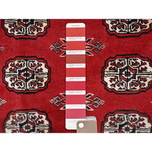 Load image into Gallery viewer, 6&#39;1&quot;x9&#39;4&quot; Crimson Red, Princess Bokara With Geometric Medallions, Vegetable Dyes, 100% Wool, Hand Knotted, Oriental Rug FWR514890