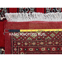 Load image into Gallery viewer, 6&#39;1&quot;x9&#39;4&quot; Crimson Red, Princess Bokara With Geometric Medallions, Vegetable Dyes, 100% Wool, Hand Knotted, Oriental Rug FWR514890