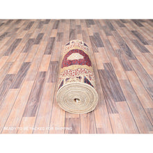 Load image into Gallery viewer, 2&#39;3&quot;x24&#39;8&quot; Eggshell White, 200 Kpsi, Soft Wool, 14th Century Mamluk Dynasty Pattern, Vegetable Dyes, Hand Knotted, Xl Runner Oriental Rug FWR515058