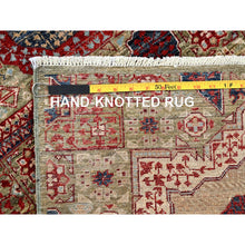 Load image into Gallery viewer, 2&#39;4&quot;x24&#39;7&quot; Crocodile Green, 200 Kpsi, Vegetable Dyes, Hand Knotted, 14th Century Mamluk Dynasty Pattern, Pure Wool, Xl Runner Oriental Rug FWR515082