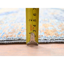 Load image into Gallery viewer, 2&#39;6&quot;x13&#39;9&quot; Arctic Blue, 14th Century Mamluk Dynasty Pattern, Extra Soft Wool, Hand Knotted, Vegetable Dyes, 200 Kpsi, Runner Oriental Rug FWR515094