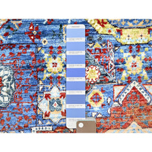 Load image into Gallery viewer, 2&#39;8&quot;x9&#39;10&quot; Cobalt Blue, Hand Knotted, Vegetable Dyes, Natural Wool, 14th Century Mamluk Dynasty Pattern, 200 Kpsi, Runner Oriental Rug FWR515106