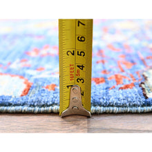 Load image into Gallery viewer, 2&#39;8&quot;x9&#39;10&quot; Cobalt Blue, Hand Knotted, Vegetable Dyes, Natural Wool, 14th Century Mamluk Dynasty Pattern, 200 Kpsi, Runner Oriental Rug FWR515106