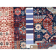 Load image into Gallery viewer, 3&#39;10&quot;x6&#39;3&quot; Berry Blue, Natural Dyes, Hand Knotted, 14th Century Mamluk Dynasty Pattern, 200 Kpsi, Pure Wool, Oriental Rug FWR515112