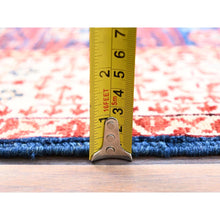 Load image into Gallery viewer, 3&#39;10&quot;x6&#39;3&quot; Berry Blue, Natural Dyes, Hand Knotted, 14th Century Mamluk Dynasty Pattern, 200 Kpsi, Pure Wool, Oriental Rug FWR515112