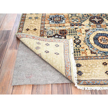 Load image into Gallery viewer, 3&#39;10&quot;x6&#39; Eggshell White, 200 KPSI, Extra Soft Wool, Hand Knotted, 14th Century Mamluk Dynasty Pattern, Vegetable Dyes, Oriental Rug FWR515154