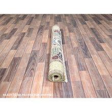 Load image into Gallery viewer, 3&#39;10&quot;x6&#39; Eggshell White, 200 KPSI, Extra Soft Wool, Hand Knotted, 14th Century Mamluk Dynasty Pattern, Vegetable Dyes, Oriental Rug FWR515154