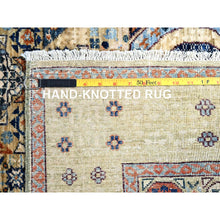 Load image into Gallery viewer, 3&#39;10&quot;x6&#39; Eggshell White, 200 Kpsi, Extra Soft Wool, Hand Knotted, 14th Century Mamluk Dynasty Pattern, Vegetable Dyes, Oriental Rug FWR515154