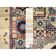 Load image into Gallery viewer, 5&#39;x7&#39; Powder White, Vegetable Dyes, Hand Knotted, Natural Wool, 14th Century Mamluk Dynasty Pattern, 200 Kpsi, Oriental Rug FWR515166
