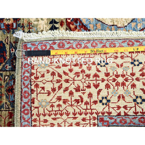5'x6'8" Dorian Gray, Caucasian Design, Hand Knotted, Fusion Kazak, All Natural Wool, Oriental Rug FWR536040