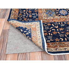 Load image into Gallery viewer, 8&#39;9&quot;x12&#39;10&quot; Lapis Blue, 14th Century Mamluk Dynasty Pattern, Vegetable Dyes, Extra Soft Wool, 200 Kpsi, Hand Knotted, Oriental Rug FWR515214